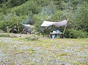 Le camp du lac Alsek.